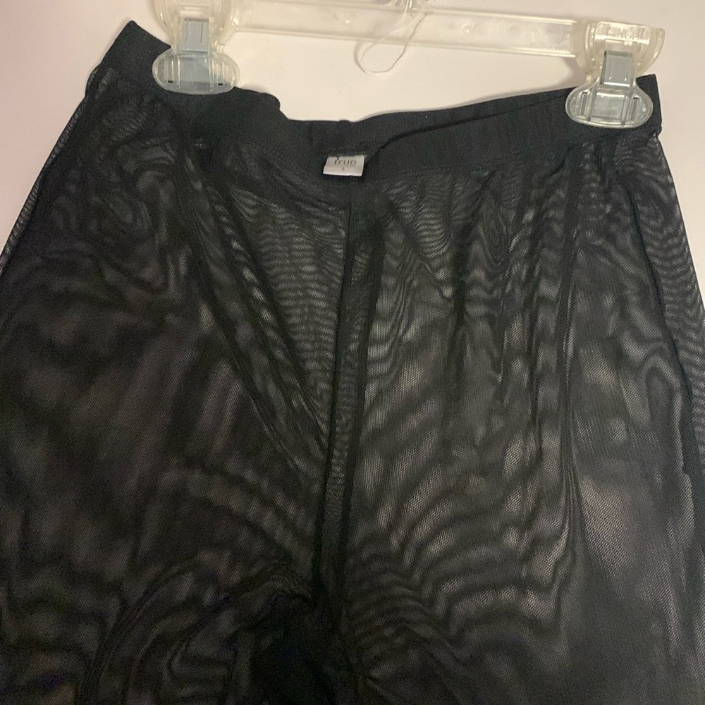 TRUE BY RUE 21 BLACK SHEER FLARE PANTS SIZE SMALL GREAT FOR BEACH